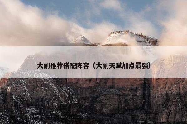 大副推荐搭配阵容（大副天赋加点最强）
