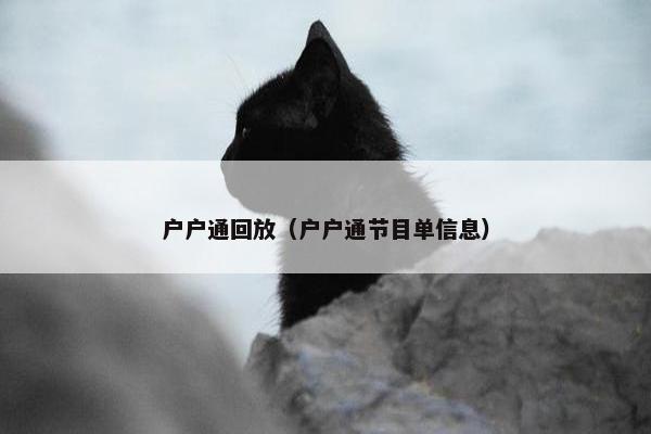 户户通回放（户户通节目单信息）
