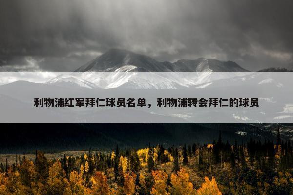 利物浦红军拜仁球员名单，利物浦转会拜仁的球员