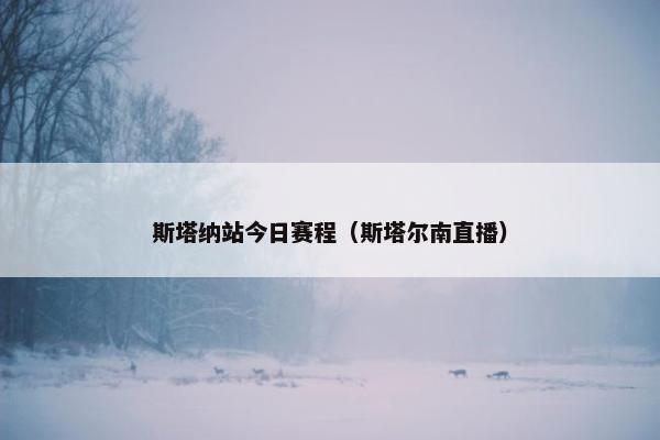 斯塔纳站今日赛程（斯塔尔南直播）