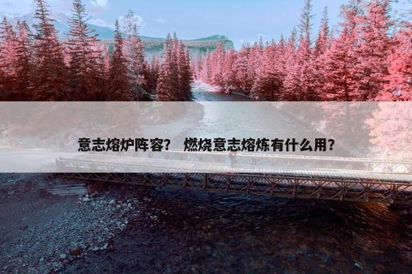 意志熔炉阵容？ 燃烧意志熔炼有什么用？