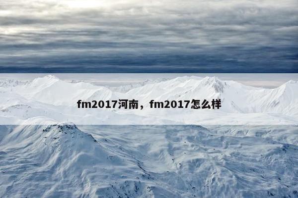 fm2017河南，fm2017怎么样