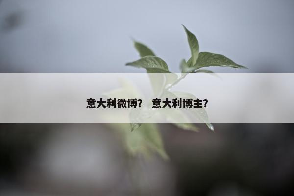 意大利微博？ 意大利博主？