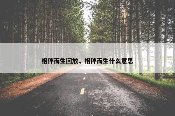 相伴而生回放，相伴而生什么意思