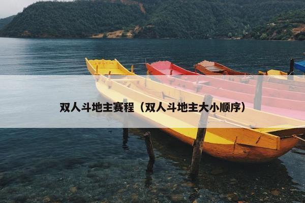 双人斗地主赛程（双人斗地主大小顺序）