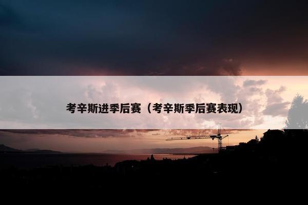 考辛斯进季后赛（考辛斯季后赛表现）