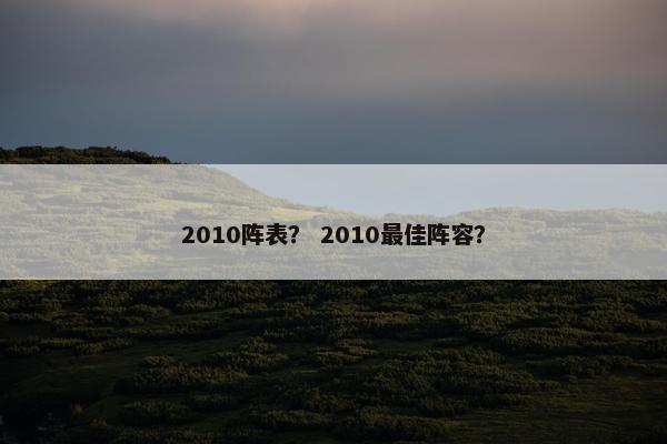 2010阵表？ 2010最佳阵容？