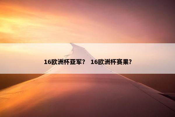 16欧洲杯亚军？ 16欧洲杯赛果？