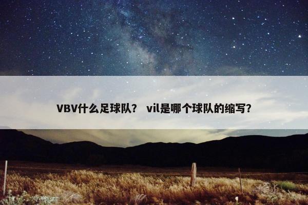 VBV什么足球队？ vil是哪个球队的缩写？