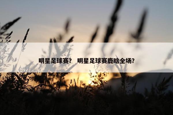 明星足球赛？ 明星足球赛鹿晗全场？