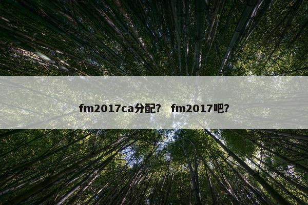 fm2017ca分配？ fm2017吧？