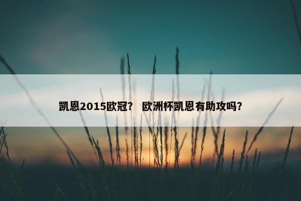 凯恩2015欧冠？ 欧洲杯凯恩有助攻吗？