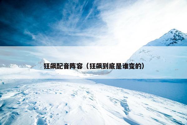 狂飙配音阵容（狂飙到底是谁变的）