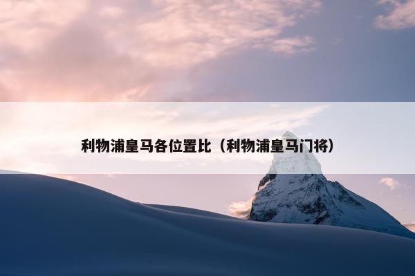利物浦皇马各位置比（利物浦皇马门将）