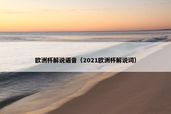 欧洲杯解说语音（2021欧洲杯解说词）
