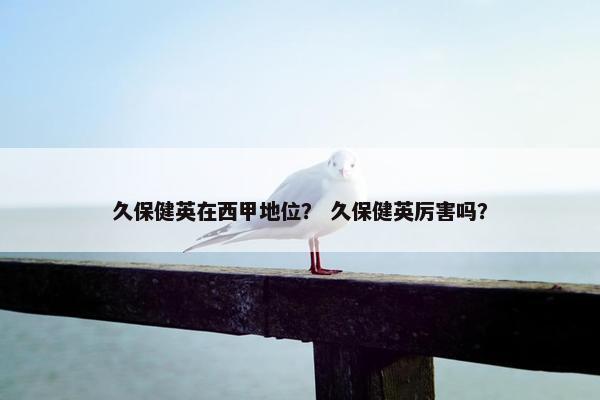 久保健英在西甲地位？ 久保健英厉害吗？