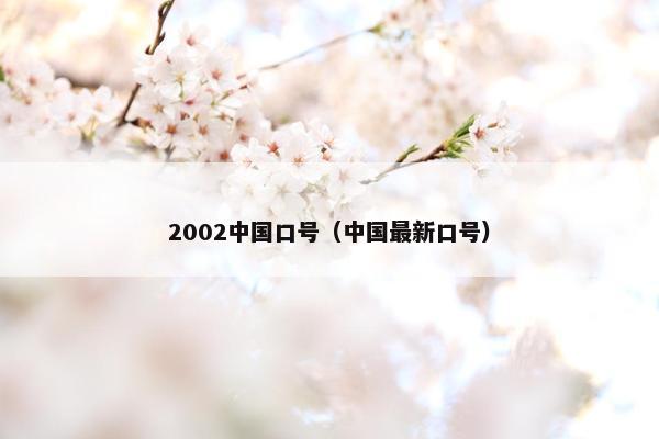 2002中国口号（中国最新口号）