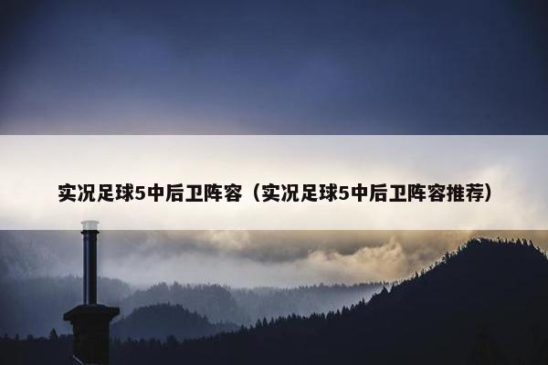 实况足球5中后卫阵容（实况足球5中后卫阵容推荐）