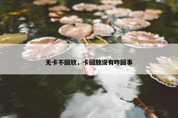 无卡不回放，卡回放没有咋回事