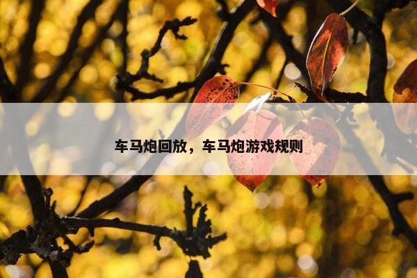 车马炮回放，车马炮游戏规则