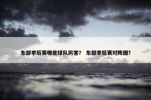 东部季后赛哪些球队厉害？ 东部季后赛对阵图？