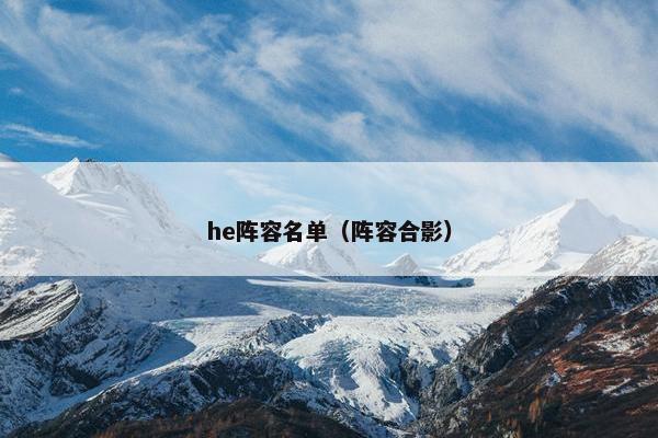 he阵容名单（阵容合影）