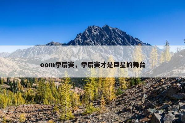 oom季后赛，季后赛才是巨星的舞台
