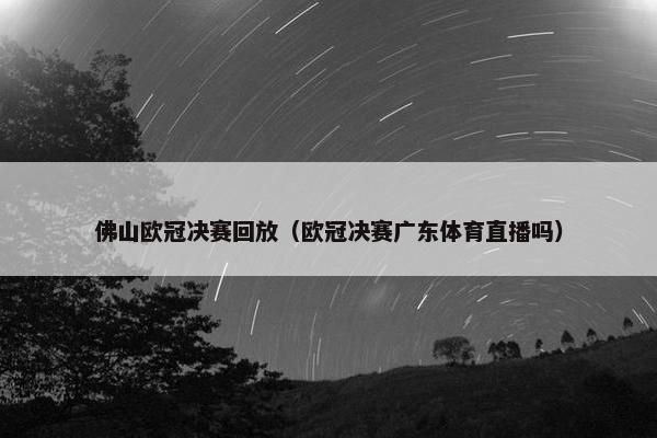 佛山欧冠决赛回放（欧冠决赛广东体育直播吗）