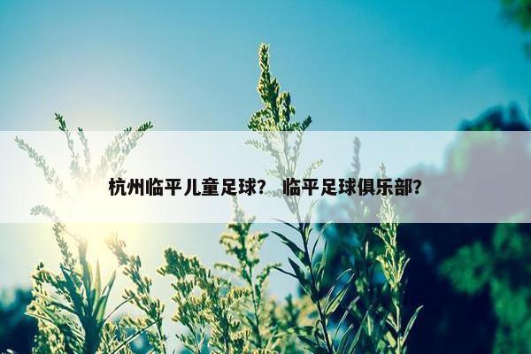 杭州临平儿童足球？ 临平足球俱乐部？