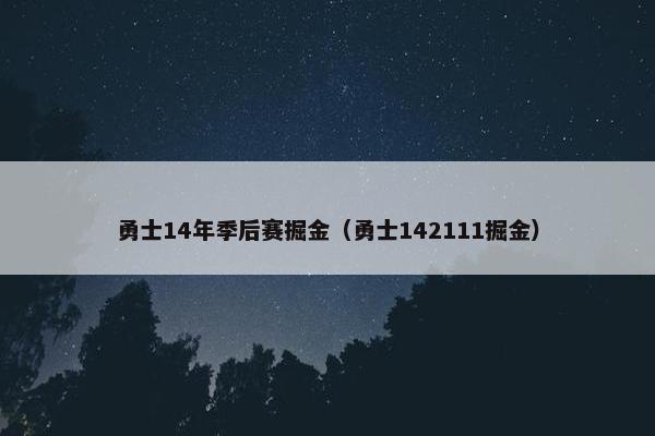 勇士14年季后赛掘金（勇士142111掘金）