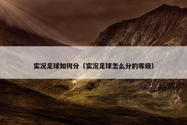 实况足球如何分（实况足球怎么分的等级）