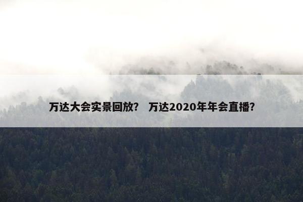 万达大会实景回放？ 万达2020年年会直播？