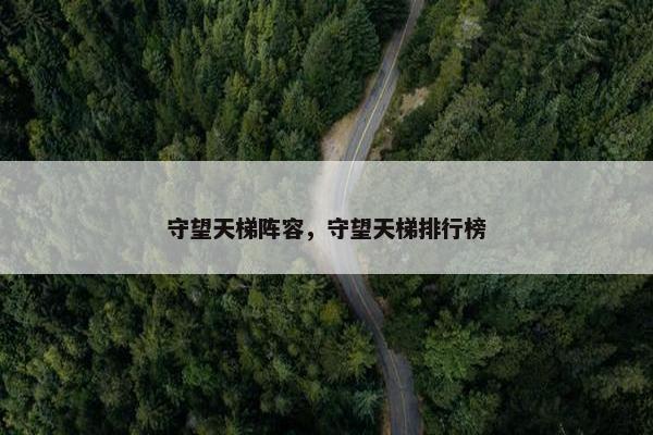 守望天梯阵容，守望天梯排行榜