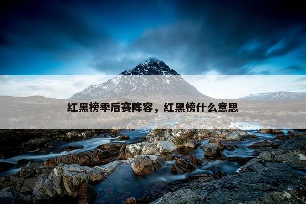 红黑榜季后赛阵容，红黑榜什么意思