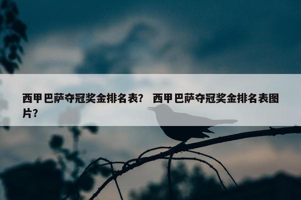 西甲巴萨夺冠奖金排名表？ 西甲巴萨夺冠奖金排名表图片？