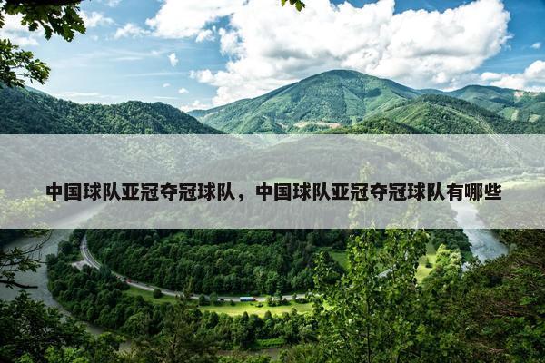 中国球队亚冠夺冠球队，中国球队亚冠夺冠球队有哪些