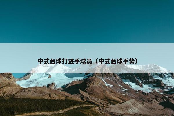 中式台球打进手球员（中式台球手势）