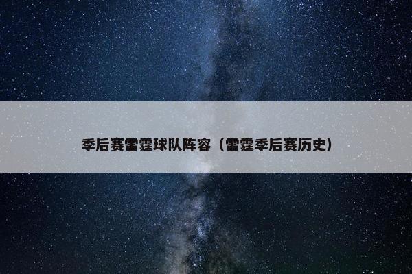 季后赛雷霆球队阵容（雷霆季后赛历史）
