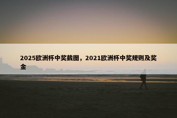 2025欧洲杯中奖截图，2021欧洲杯中奖规则及奖金