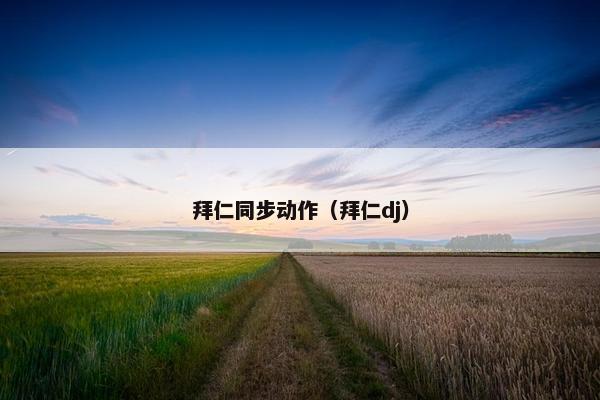 拜仁同步动作（拜仁dj）