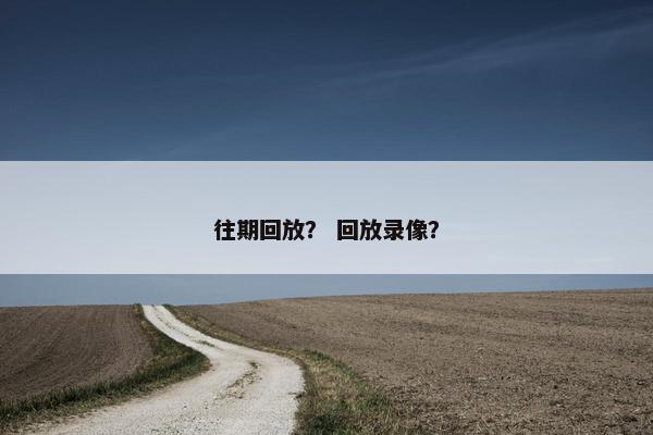 往期回放？ 回放录像？