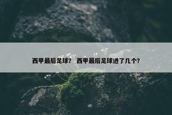 西甲最后足球？ 西甲最后足球进了几个？
