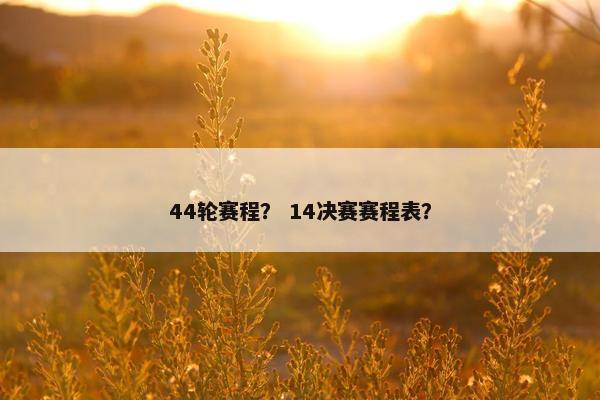 44轮赛程？ 14决赛赛程表？