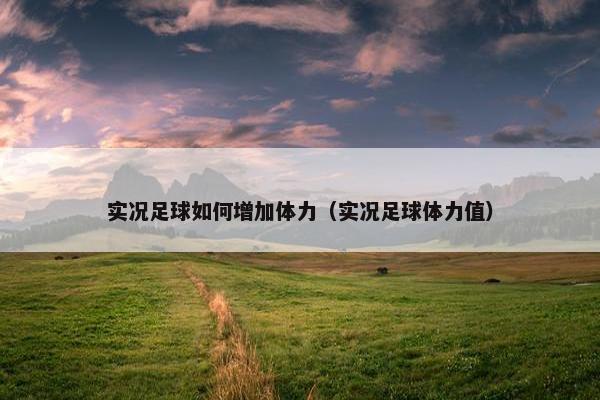 实况足球如何增加体力（实况足球体力值）