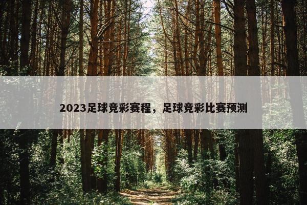 2023足球竞彩赛程，足球竞彩比赛预测