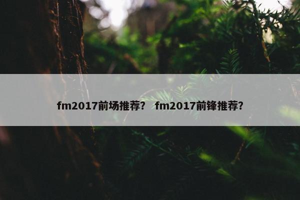 fm2017前场推荐？ fm2017前锋推荐？