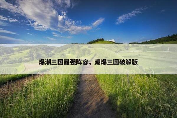 爆潮三国最强阵容，潮爆三国破解版