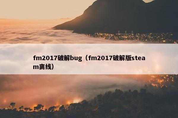 fm2017破解bug（fm2017破解版steam离线）