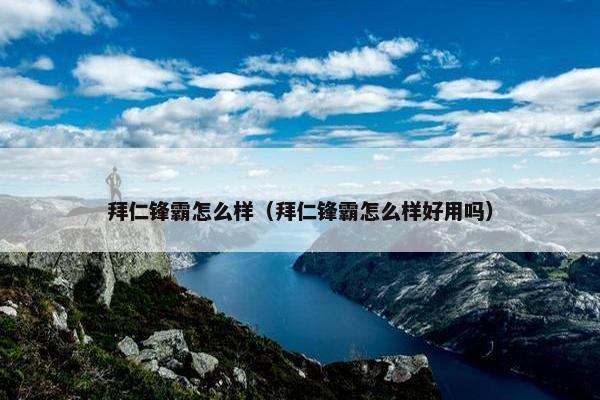 拜仁锋霸怎么样（拜仁锋霸怎么样好用吗）
