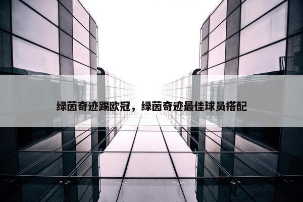 绿茵奇迹踢欧冠，绿茵奇迹最佳球员搭配
